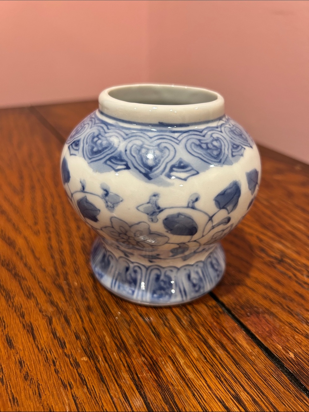 Blue and White Floral Ceramic Mini Vase
